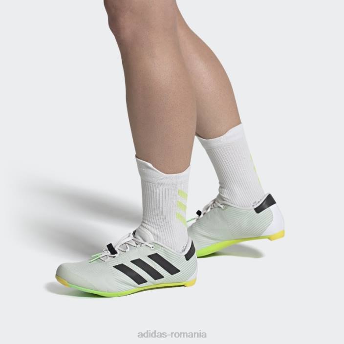 Adidas pantofii de ciclism rutier albi bărbați alb/negru/verde fascicul 2JBN20054