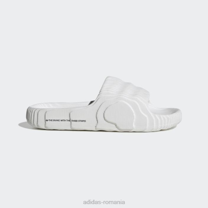 Adidas adilette 22 diapozitive albe bărbați alb negru 2JBN3866