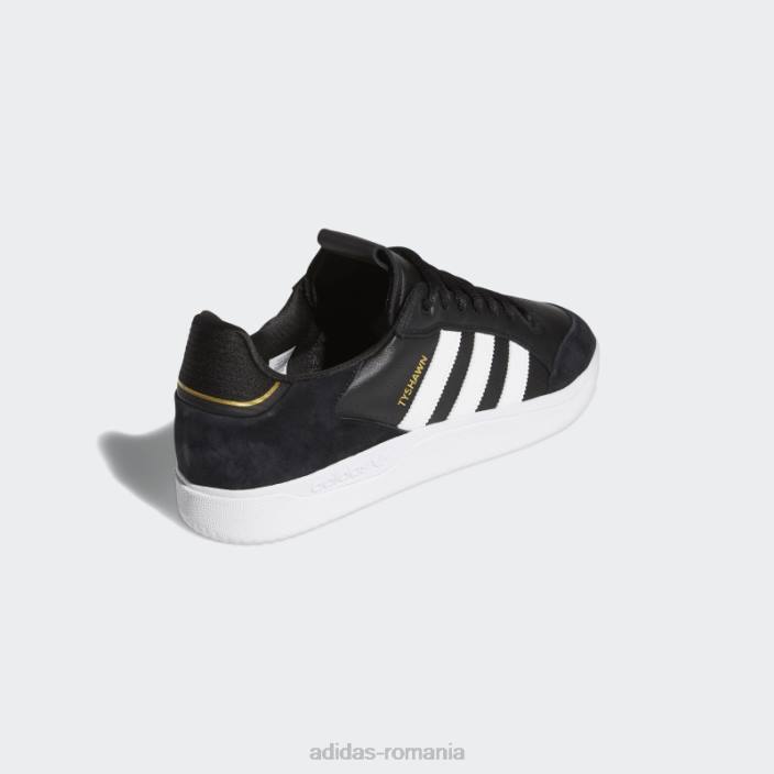 Adidas auriu metalic tyshawn pantofi jos moda bărbați negru/alb/auriu metalic 2JBN514