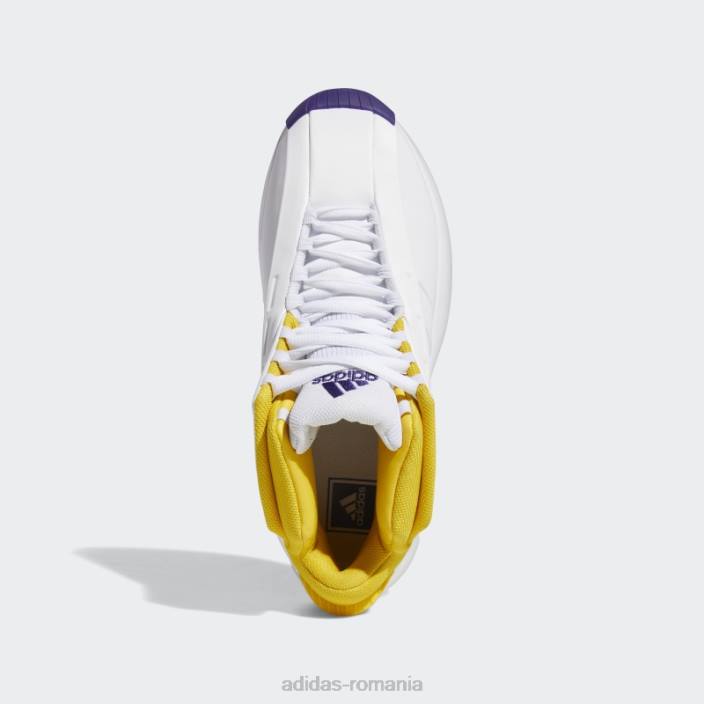 Adidas crazy 1 pantofi albi bărbați alb/auriu/violet 2JBN4688