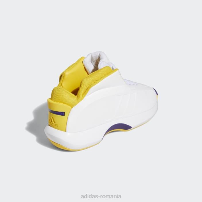 Adidas crazy 1 pantofi albi bărbați alb/auriu/violet 2JBN4688