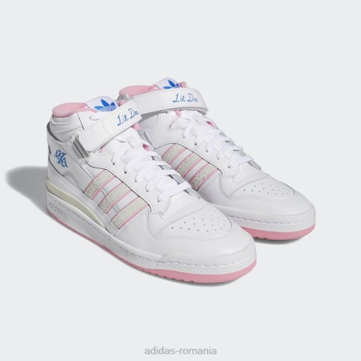 Adidas forum 84 mid adv x lil dre pantofi albi bărbați alb/roz 2JBN578
