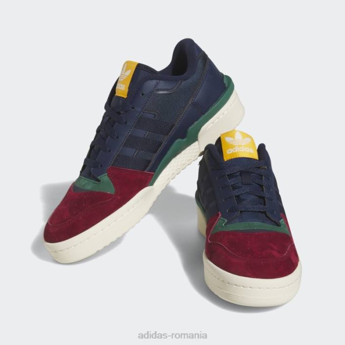 Adidas forum exhib low 2.0 pantofi coll burgundy adidas bărbați coll burgundy/marine/verde 2JBN4728