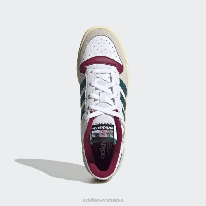 Adidas forum low cl pantofi albi bărbați alb/teal/visiniu 2JBN704