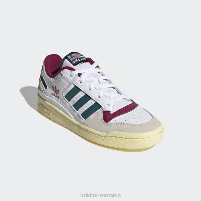 Adidas forum low cl pantofi albi bărbați alb/teal/visiniu 2JBN704