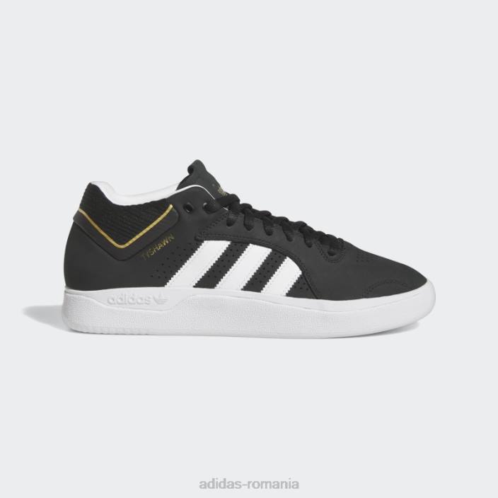Adidas pantofi Tyshawn aurii metalici bărbați negru/alb/auriu metalic 2JBN4626