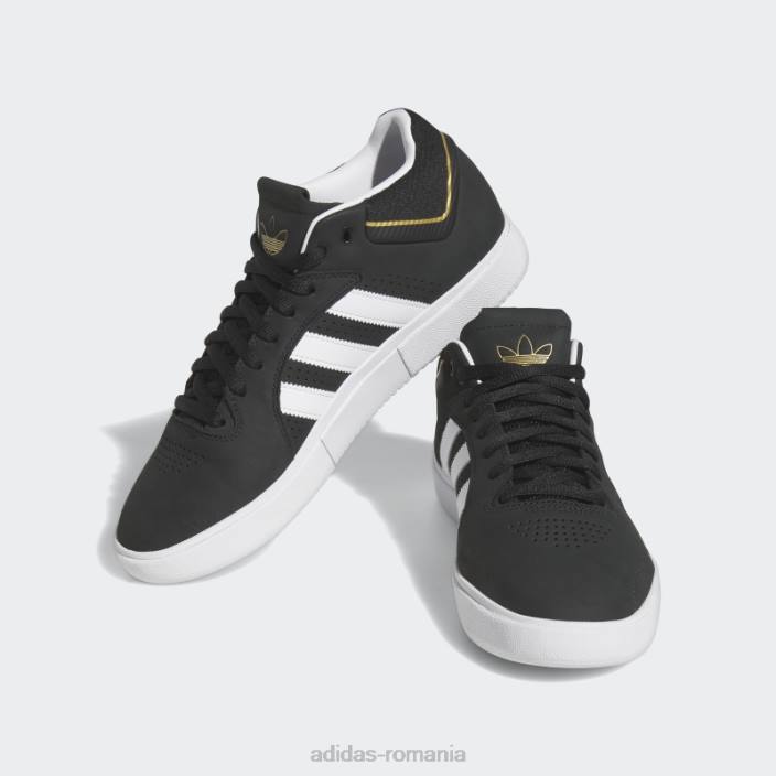Adidas pantofi albi Tyshawn bărbați negru/alb/auriu metalic 2JBN193