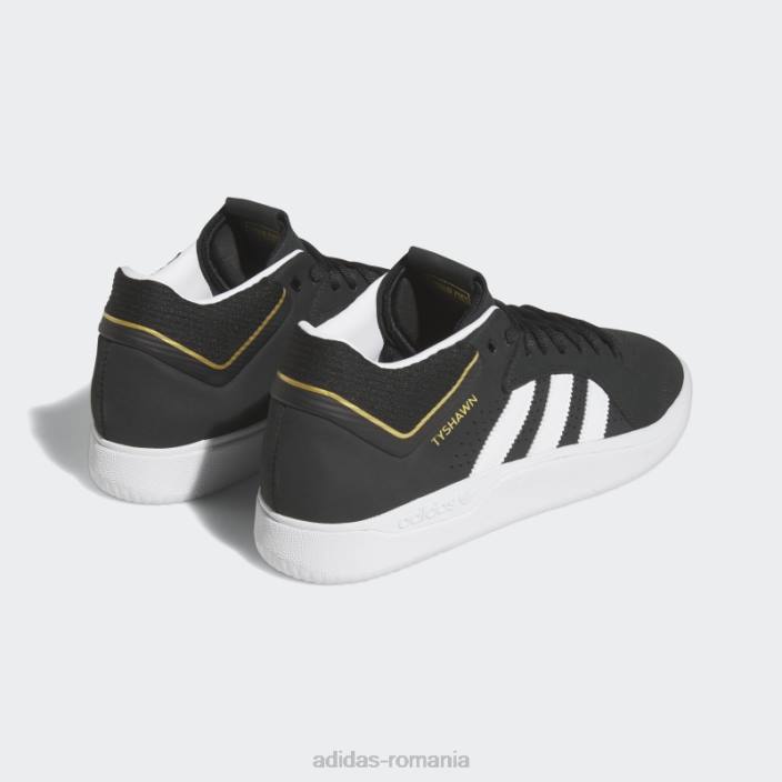 Adidas pantofi albi Tyshawn bărbați negru/alb/auriu metalic 2JBN193