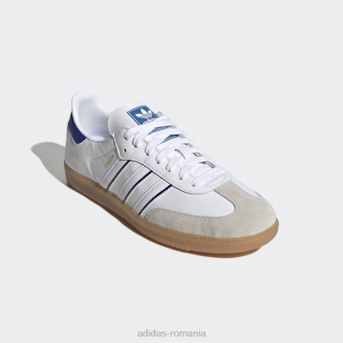 Adidas pantofi albi de samba bărbați alb/albastru/gumă 2JBN4744
