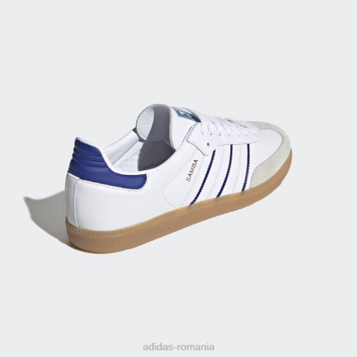 Adidas pantofi albi de samba bărbați alb/albastru/gumă 2JBN4744