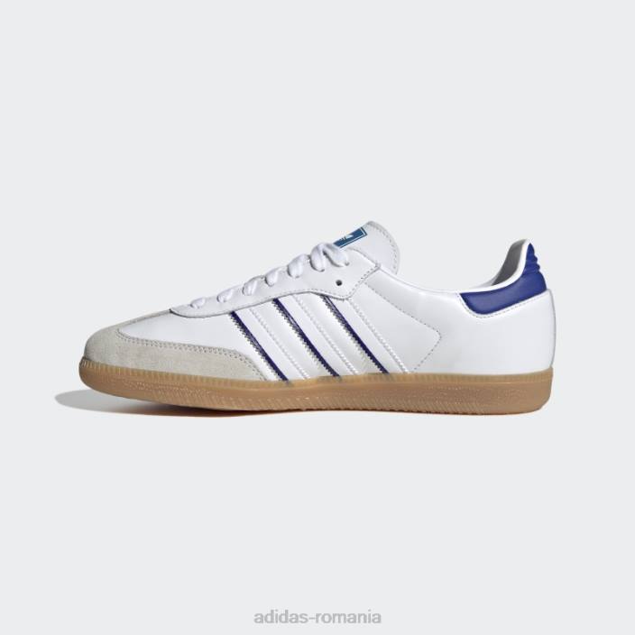 Adidas pantofi albi de samba bărbați alb/albastru/gumă 2JBN4744
