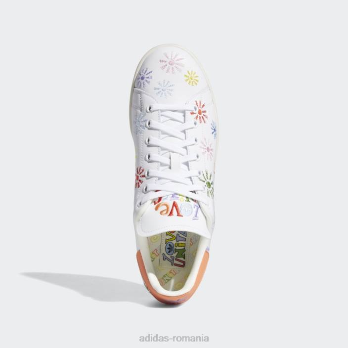 Adidas pantofi albi stan smith pride bărbați alb/roz adevărat 2JBN538