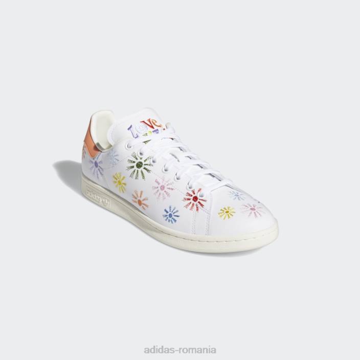 Adidas pantofi albi stan smith pride bărbați alb/roz adevărat 2JBN538