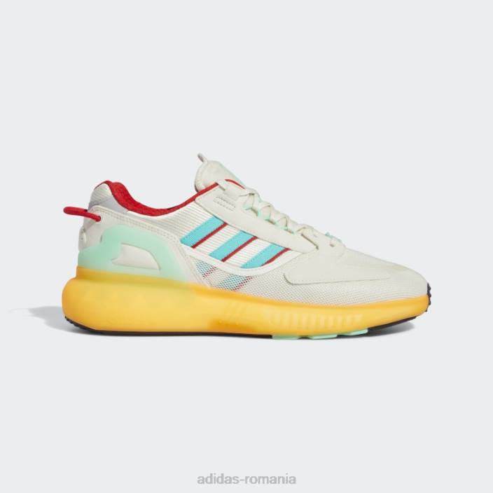 Adidas pantofi albi zx 5k boost bărbați alb/papură de mentă/roșu 2JBN695