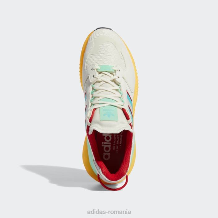 Adidas pantofi albi zx 5k boost bărbați alb/papură de mentă/roșu 2JBN695