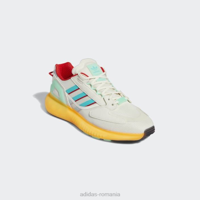 Adidas pantofi albi zx 5k boost bărbați alb/papură de mentă/roșu 2JBN695