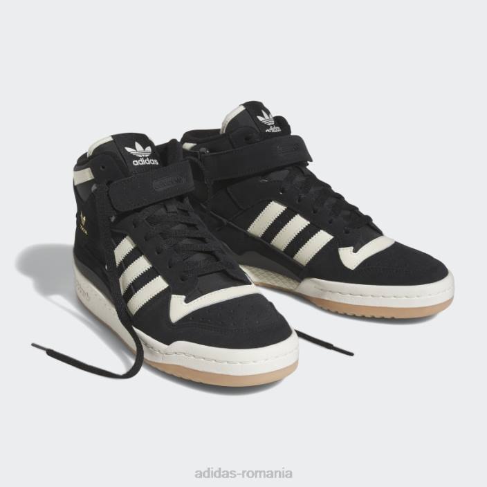 Adidas pantofi forum medii negri bărbați negru/alb/gumă 2JBN4430