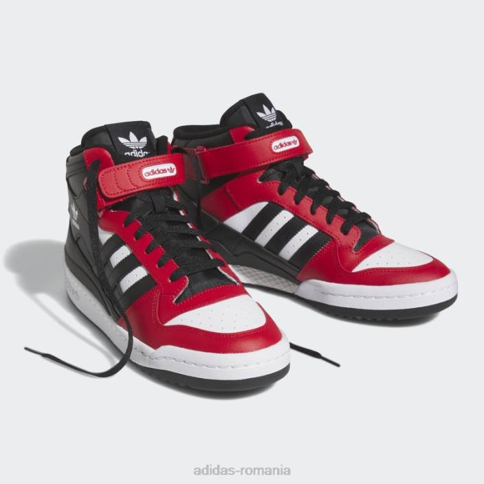 Adidas pantofi mijlocii forum stacojiu bărbați stacojiu/alb/negru 2JBN4600