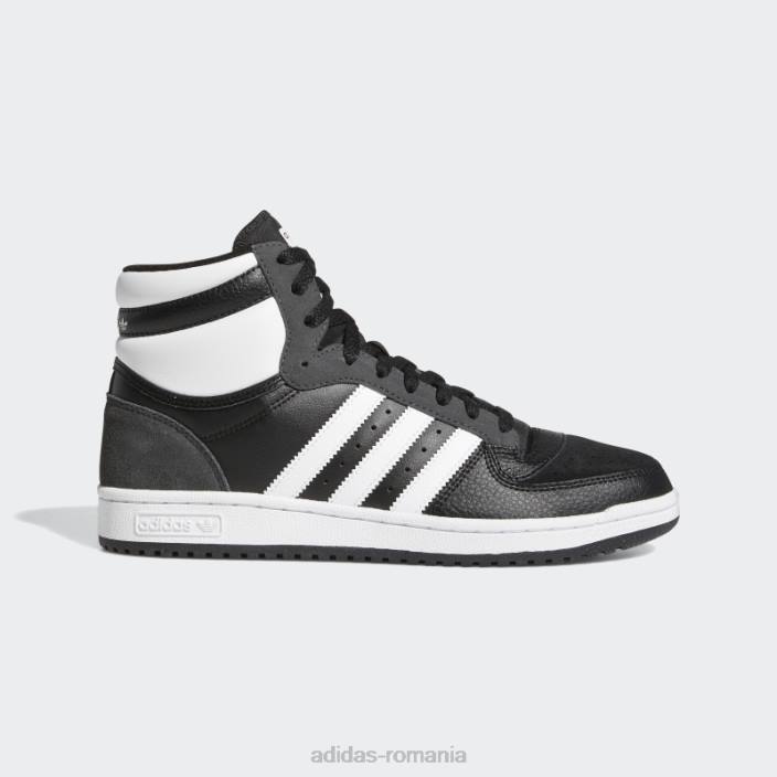 Adidas pantofi negri de top zece rb bărbați negru/alb/gri 2JBN4349