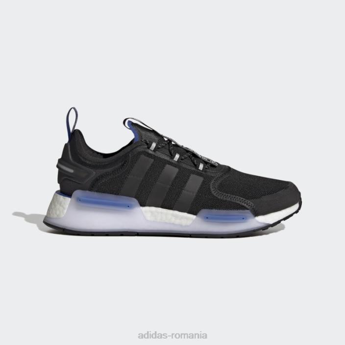 Adidas pantofi nmd-r1 v3 negri bărbați negru/alb/albastru regal 2JBN4567