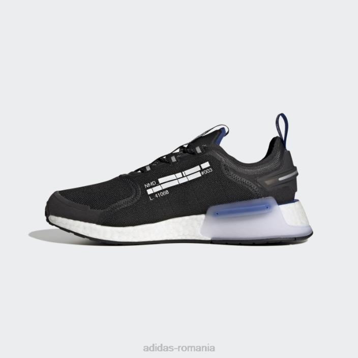 Adidas pantofi nmd-r1 v3 negri bărbați negru/alb/albastru regal 2JBN4567