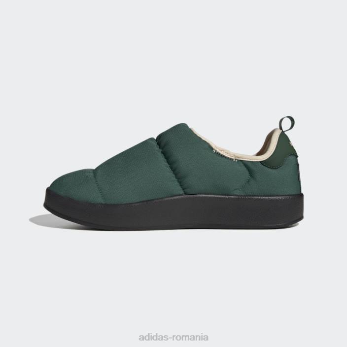 Adidas pantofi puffylette verde închis adidas bărbați verde închis/negru/nisip 2JBN4101