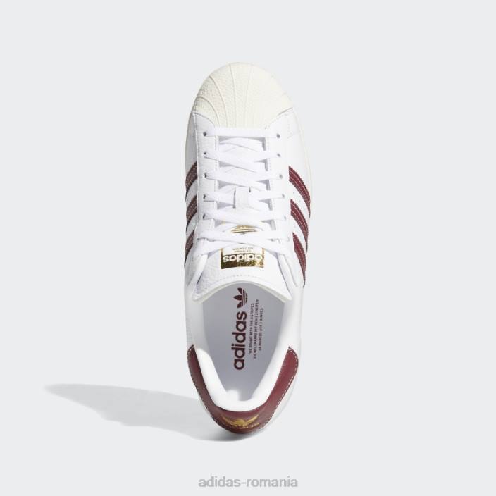 Adidas pantofi superstar cu folie de aur bărbați folie albă/visiniu/aurie 2JBN4118