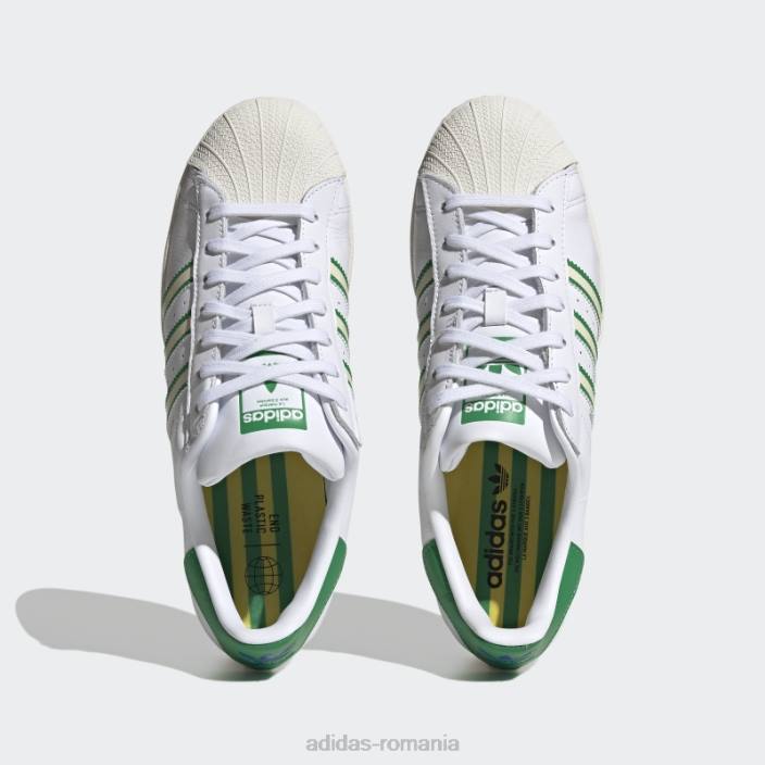 Adidas pantofi superstar verzi eleganti bărbați alb/verde 2JBN4811