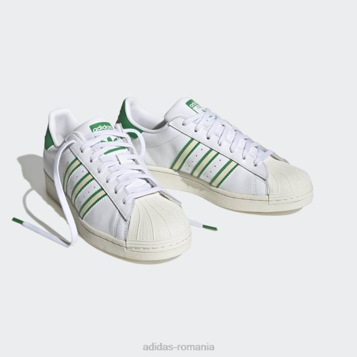 Adidas pantofi superstar verzi eleganti bărbați alb/verde 2JBN4811