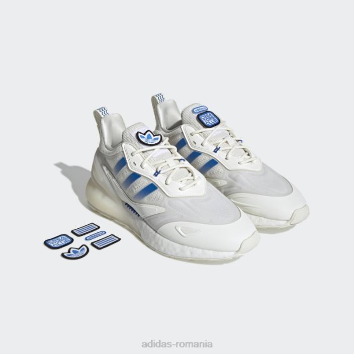 Adidas pantofi zx 2k boost 2.0 alb bărbați pasăre albă/albastru 2JBN727
