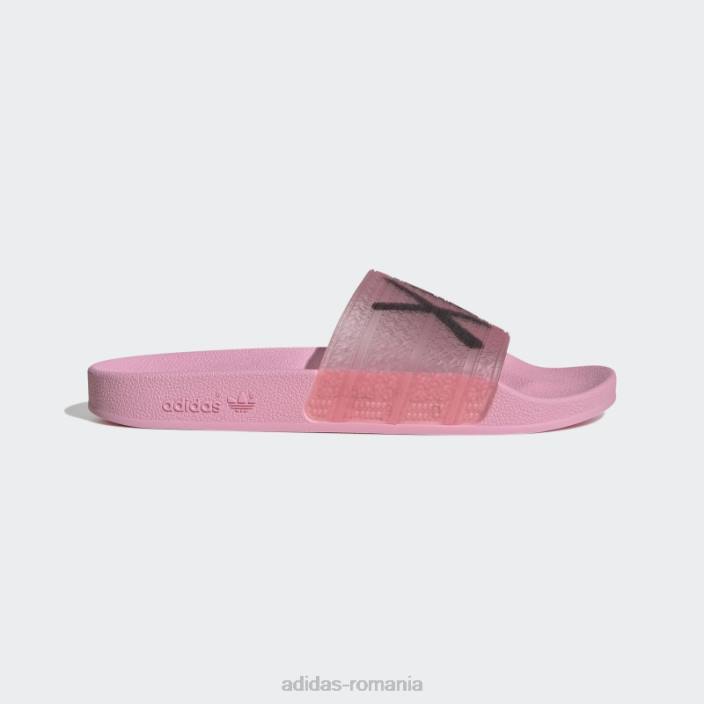 Adidas roz strălucire adilette x andré saraiva diapozitive adidas bărbați strălucire roz/negru 2JBN4239