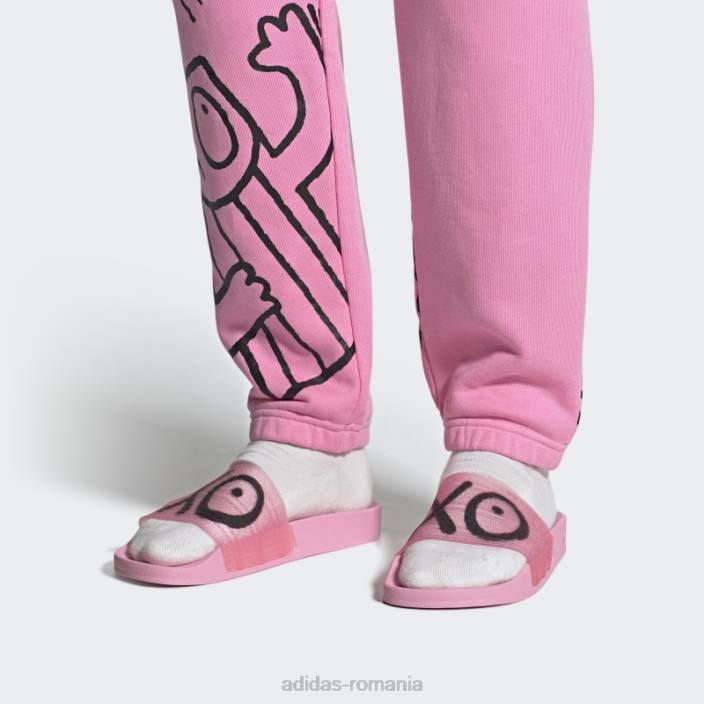 Adidas roz strălucire adilette x andré saraiva diapozitive adidas bărbați strălucire roz/negru 2JBN4239