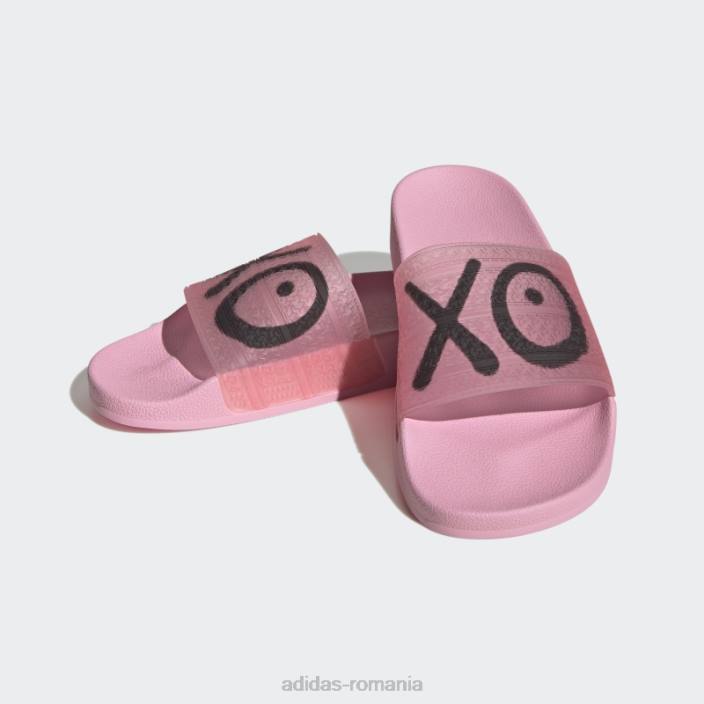Adidas roz strălucire adilette x andré saraiva diapozitive adidas bărbați strălucire roz/negru 2JBN4239