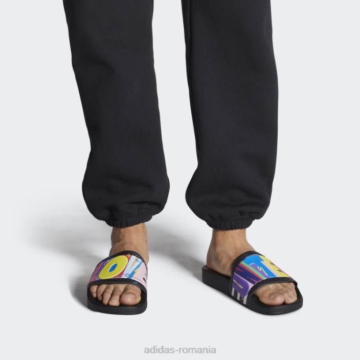 Adidas sandale negru adilette pride adidas bărbați alb negru 2JBN537