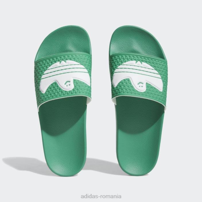 Adidas tobogane shmoofoil verde curte bărbați verde curte/alb 2JBN4168
