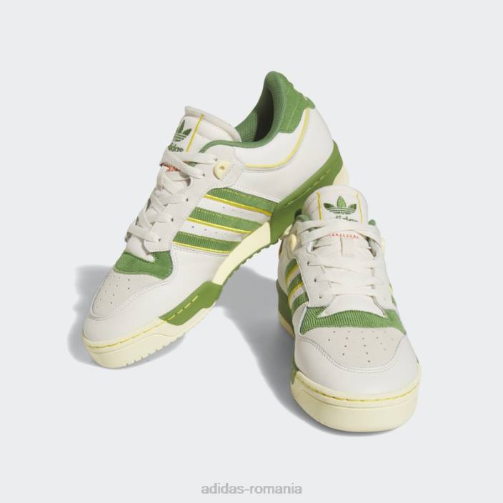 Adidas white rivalry low 86 pantofi adidas bărbați alb/verde/galben 2JBN195