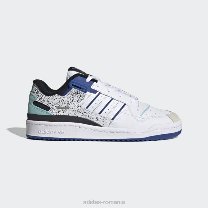Adidas forum exhib pantofi jos albastru bărbați alb/albastru/aqua 2JBN19718