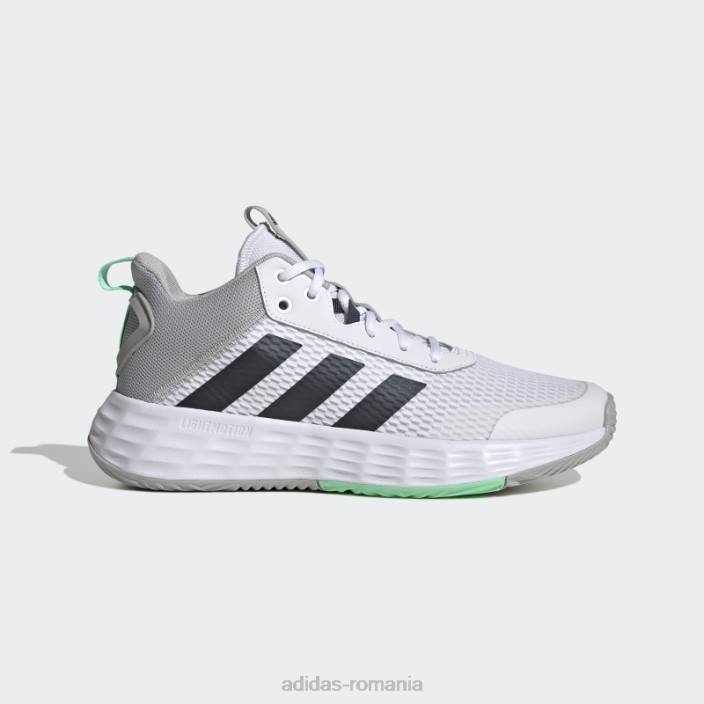 Adidas ownthegame 2.0 lightmotion sport baschet mid pantofi alb adidas bărbați alb/negru albastru/mentă 2JBN19584