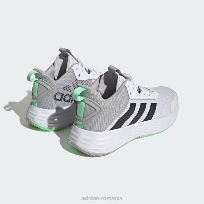 Adidas ownthegame 2.0 lightmotion sport baschet mid pantofi alb adidas bărbați alb/negru albastru/mentă 2JBN19584