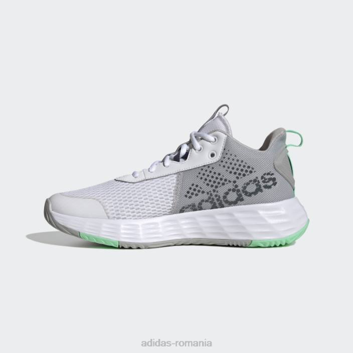 Adidas ownthegame 2.0 lightmotion sport baschet mid pantofi alb adidas bărbați alb/negru albastru/mentă 2JBN19584