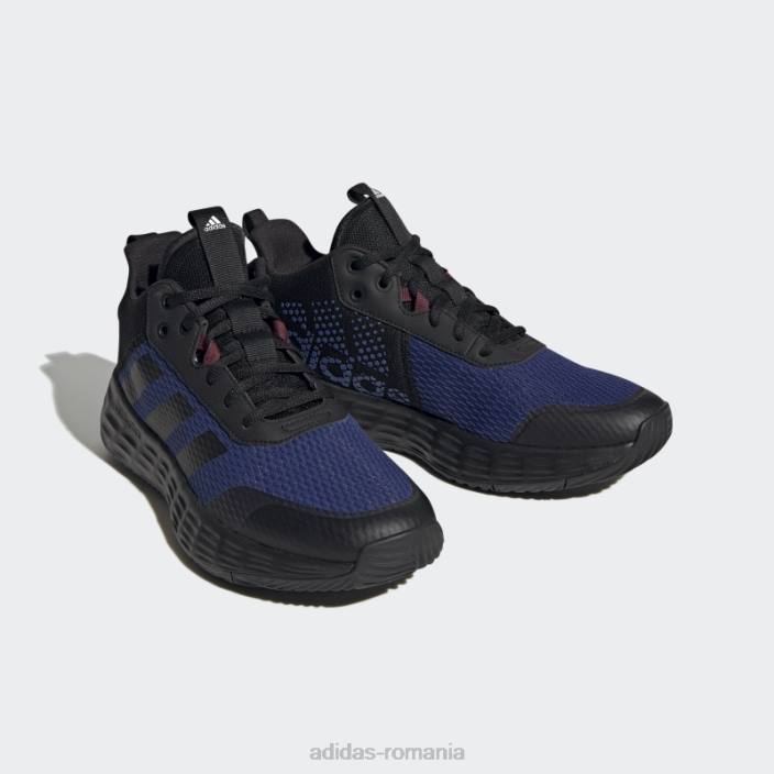 Adidas pantofi adidas negri ownthegame 2.0 lightmotion sport baschet mijlocii bărbați negru/carbon/albastru victorie 2JBN19485