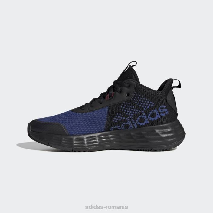 Adidas pantofi adidas negri ownthegame 2.0 lightmotion sport baschet mijlocii bărbați negru/carbon/albastru victorie 2JBN19485