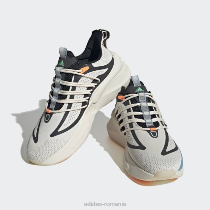 Adidas pantofi albi alphaboost v1 bărbați alb/menta/portocaliu 2JBN19768