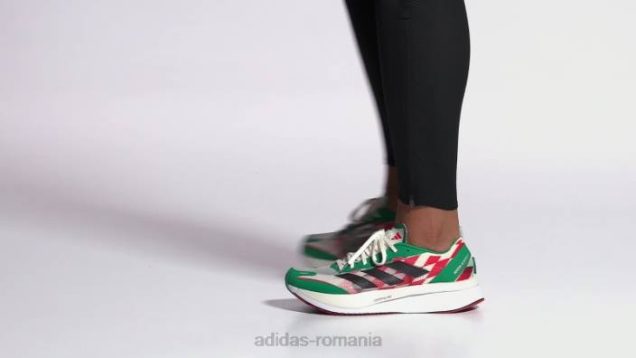 Adidas pantofi alergare adizero boston 11 alb bărbați alb/negru/verde intens 2JBN19322