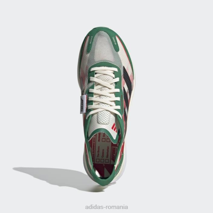 Adidas pantofi alergare adizero boston 11 alb bărbați alb/negru/verde intens 2JBN19322