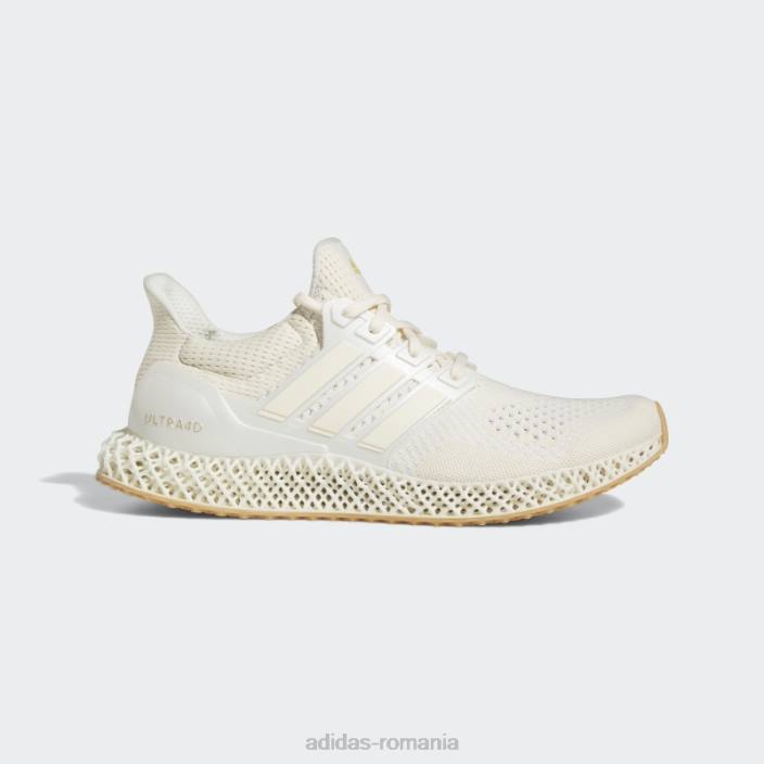 Adidas pantofi de alergare albi ultra 4d fierbinți bărbați alb/auriu metalic 2JBN19318
