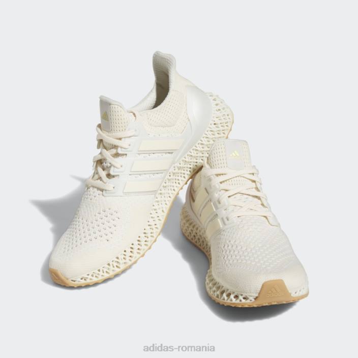 Adidas pantofi de alergare albi ultra 4d fierbinți bărbați alb/auriu metalic 2JBN19318