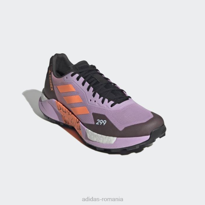 Adidas pantofi de alergare terrex agravic ultra bca lila bărbați liliac/portocaliu fascicul/magenta 2JBN19778