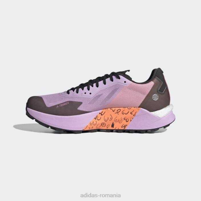 Adidas pantofi de alergare terrex agravic ultra bca lila bărbați liliac/portocaliu fascicul/magenta 2JBN19778
