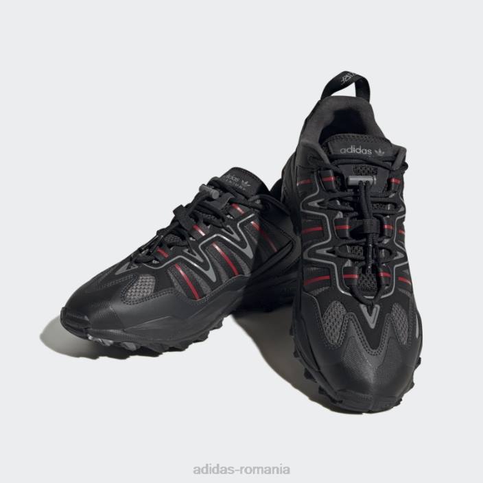 Adidas pantofi de aventură hyperturf negri bărbați negru/carbon/gri 2JBN19880